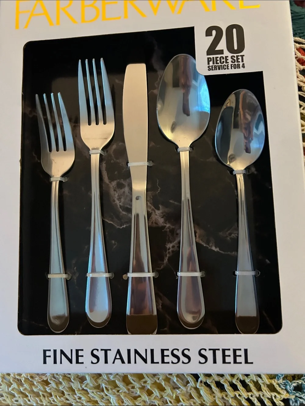 Farberware Polished Stainless Steel 20-Piece Flatware Set - Silver